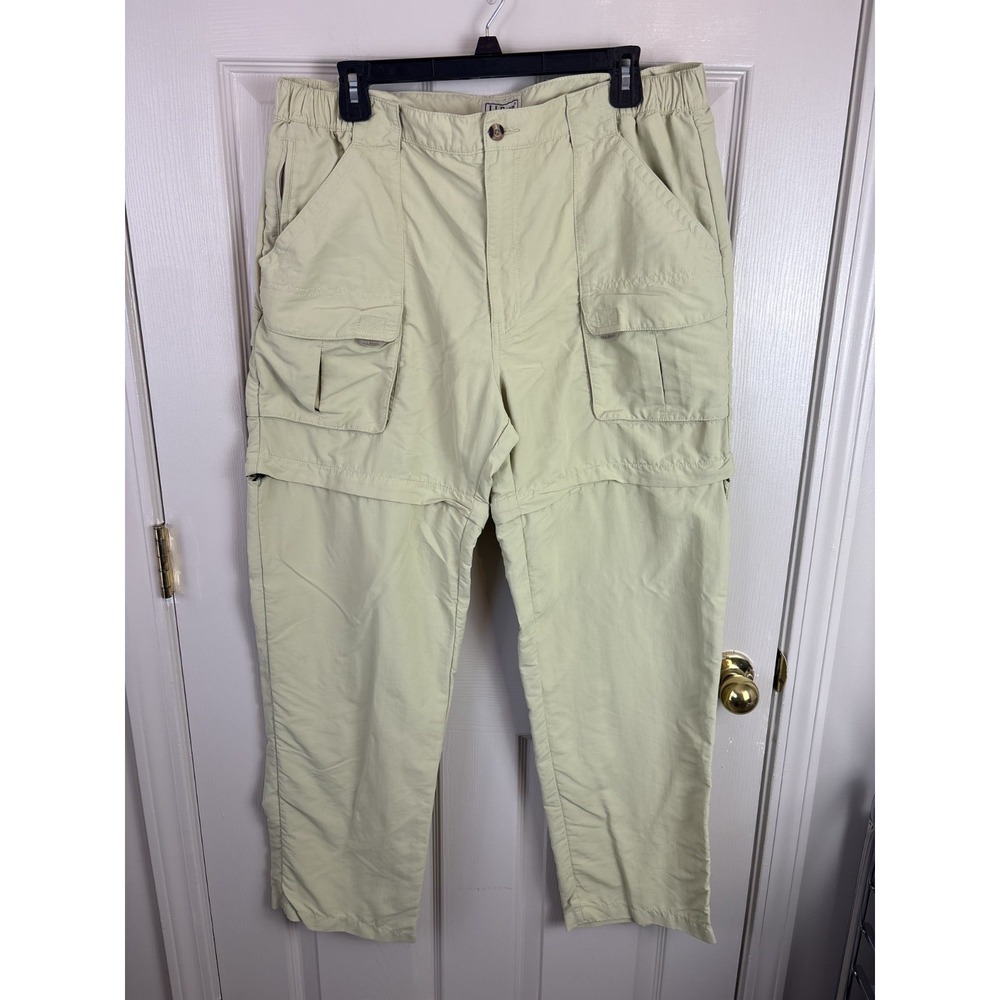 L.L. Bean Convertible Cargo Pants Mens L Reg Tan Good Zip Off Hiking Utility